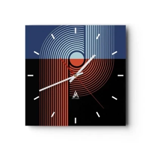 Horloge murale - Pendule murale - Dans une étreinte géométrique - 40x40 cm
