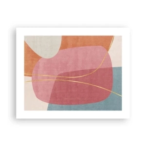 Affiche - Poster - Composition pastel au fil d'or - 50x40 cm