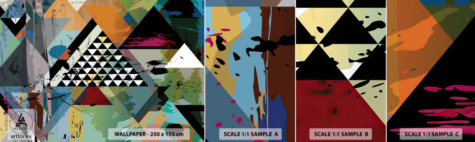 Échantillon De Papier Peint Standard Eco - Comme c'est facile - Abstraction, Morceau, Graphique - 100x30 cm