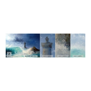 Échantillon de Papier Peint Premium Canvas - En garde contre les éléments - Paysage, Phare, Tempête - 100x30 cm