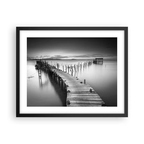 Affiche dans un cadre noir - Poster - La paix d'un rivage oublié - 50x40 cm