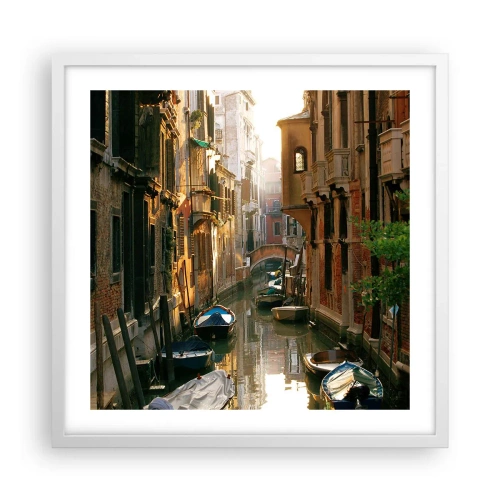 Affiche dans un cadre blanc - Poster - Dans une ruelle vénitienne - 50x50 cm