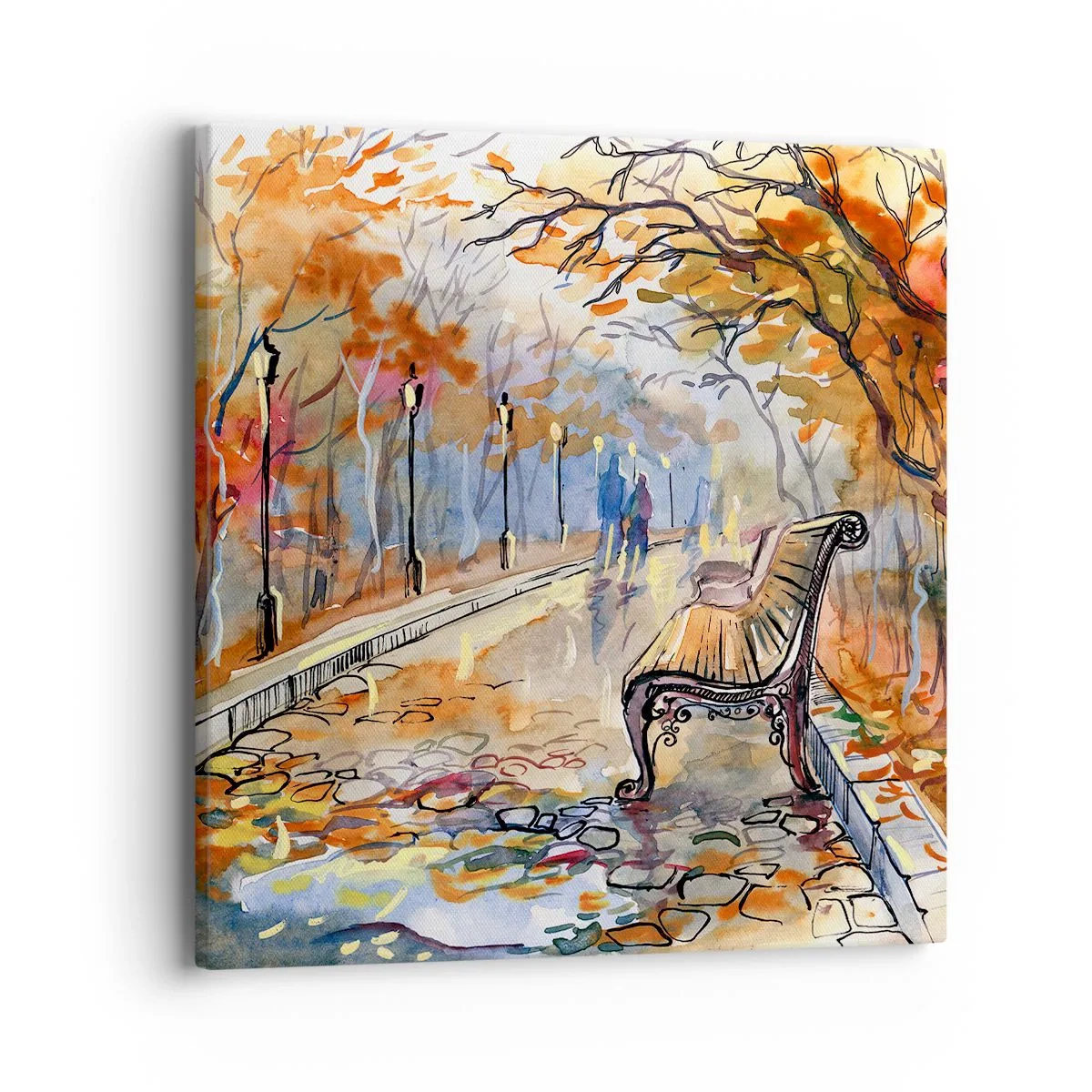 Impression sur toile - Image sur toile - Errer ensemble à l'automne - 40x40 cm