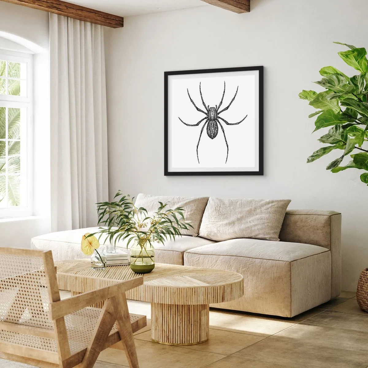 Affiche dans un cadre noir - Poster - Une précision troublante - 50x50 cm