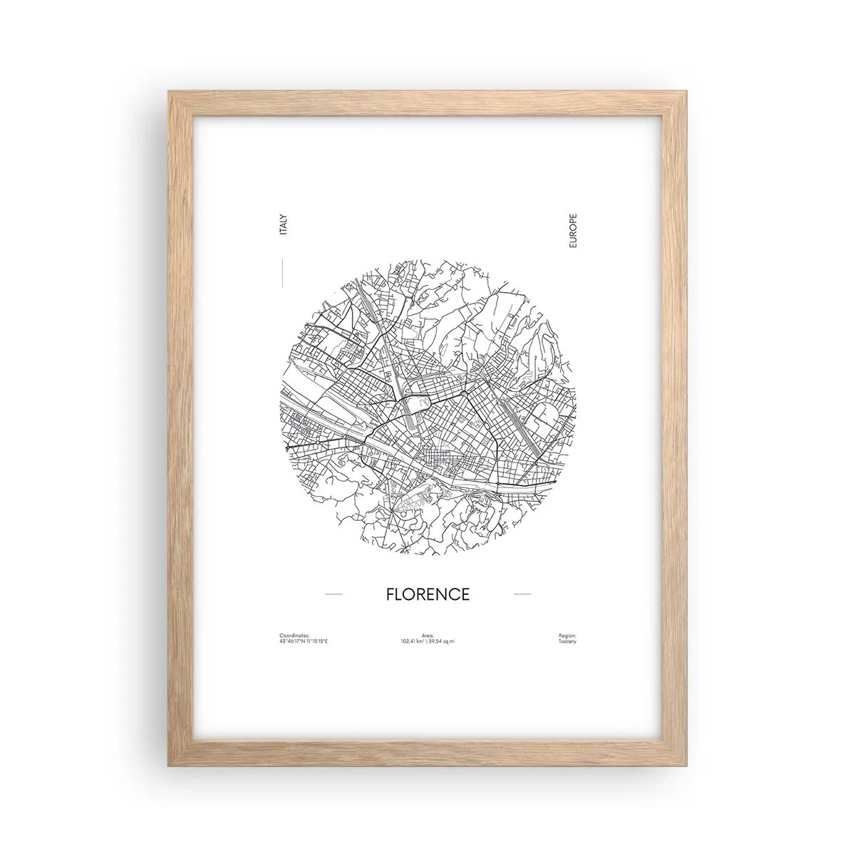 Affiche dans un chêne clair - Poster - Anatomie de Florence - 30x40 cm