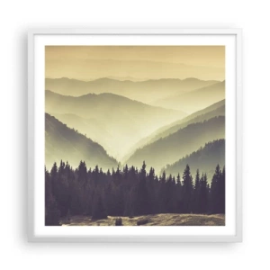 Affiche dans un cadre blanc - Poster - Derrière les sept montagnes… - 60x60 cm