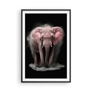Affiche dans un cadre noir - Poster - Ne pensez pas à un éléphant rose ! - 61x91 cm