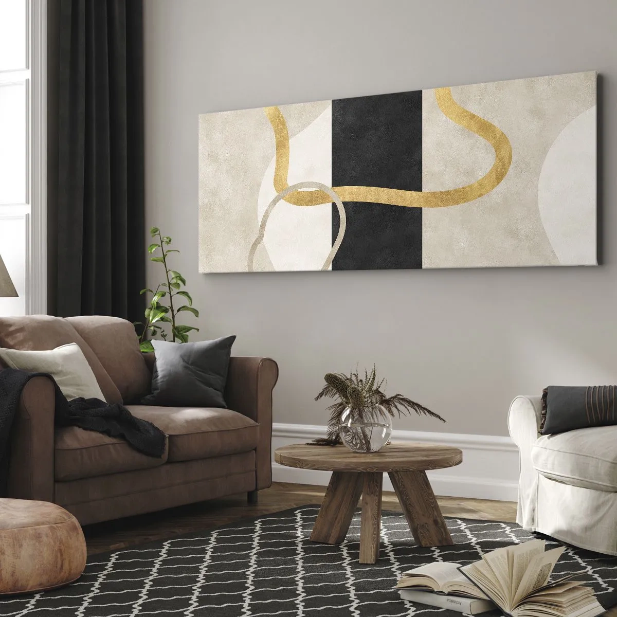 Impression sur toile - Image sur toile - Formes emmellées - 100x40 cm