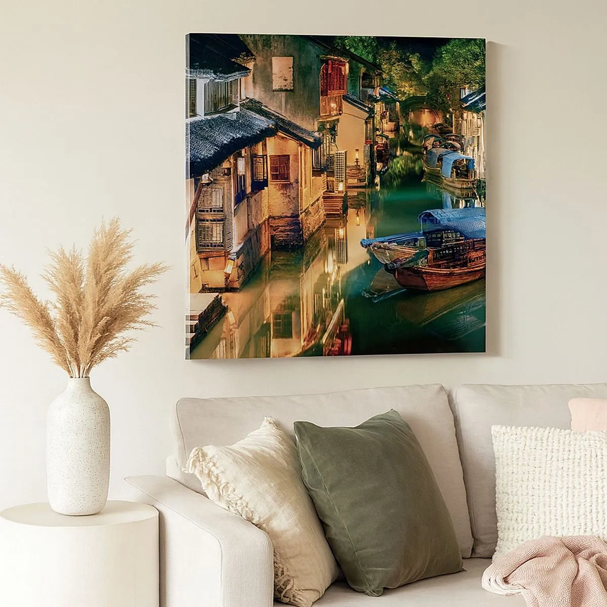 Impression sur toile - Image sur toile - Soirée dans une rue chinoise - 30x30 cm