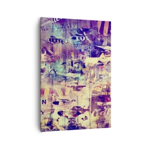 Impression sur toile - Image sur toile - Collage abstrait coloré avec texte et graphiques - 70x100cm - Et c'est tout ce qu'il y a à faire - Décoration murale moderne pour le salon et la chambre ARTTOR
