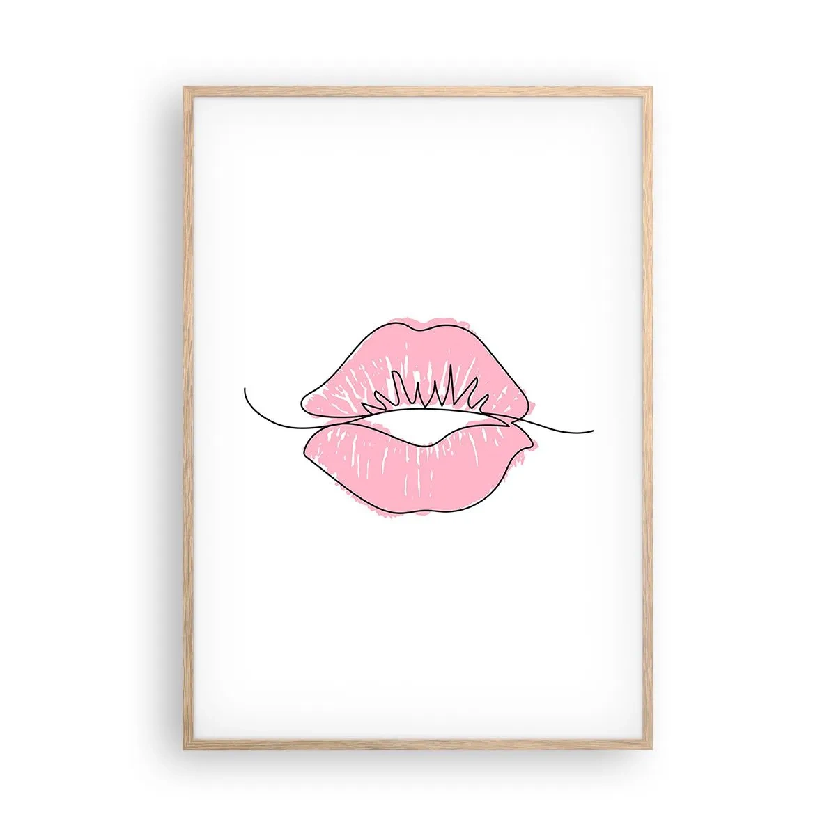 Affiche dans un chêne clair - Poster - Prêt à l'embrassade? - 70x100 cm