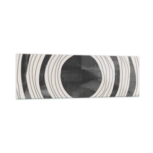 Impression sur verre - Image sur verre - Cercles concentriques noirs et blancs sur fond clair - 160x50cm - Droit au but - Décoration murale moderne pour le salon et la chambre ARTTOR