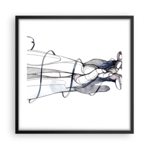 Affiche dans un cadre noir - Poster - Étude du touché - 50x50 cm