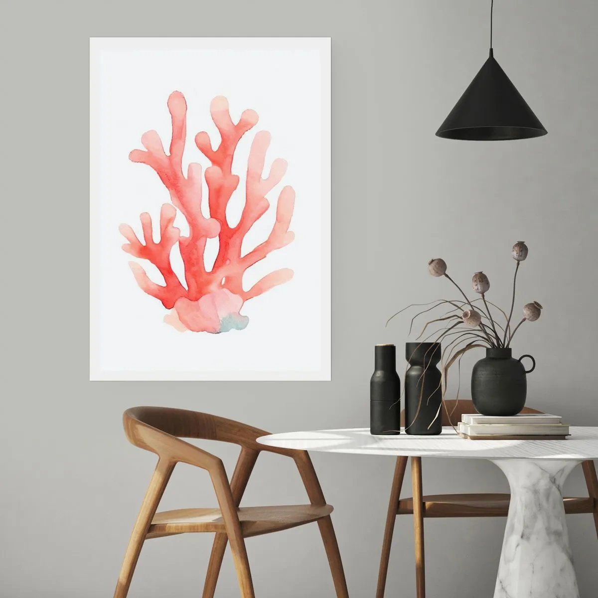 Affiche - Poster - Corail couleur corail - 61x91 cm