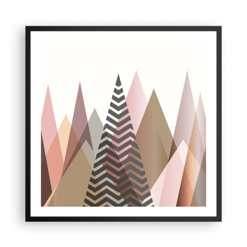 Affiche dans un cadre noir - Poster - Vue pyramidale - 60x60 cm