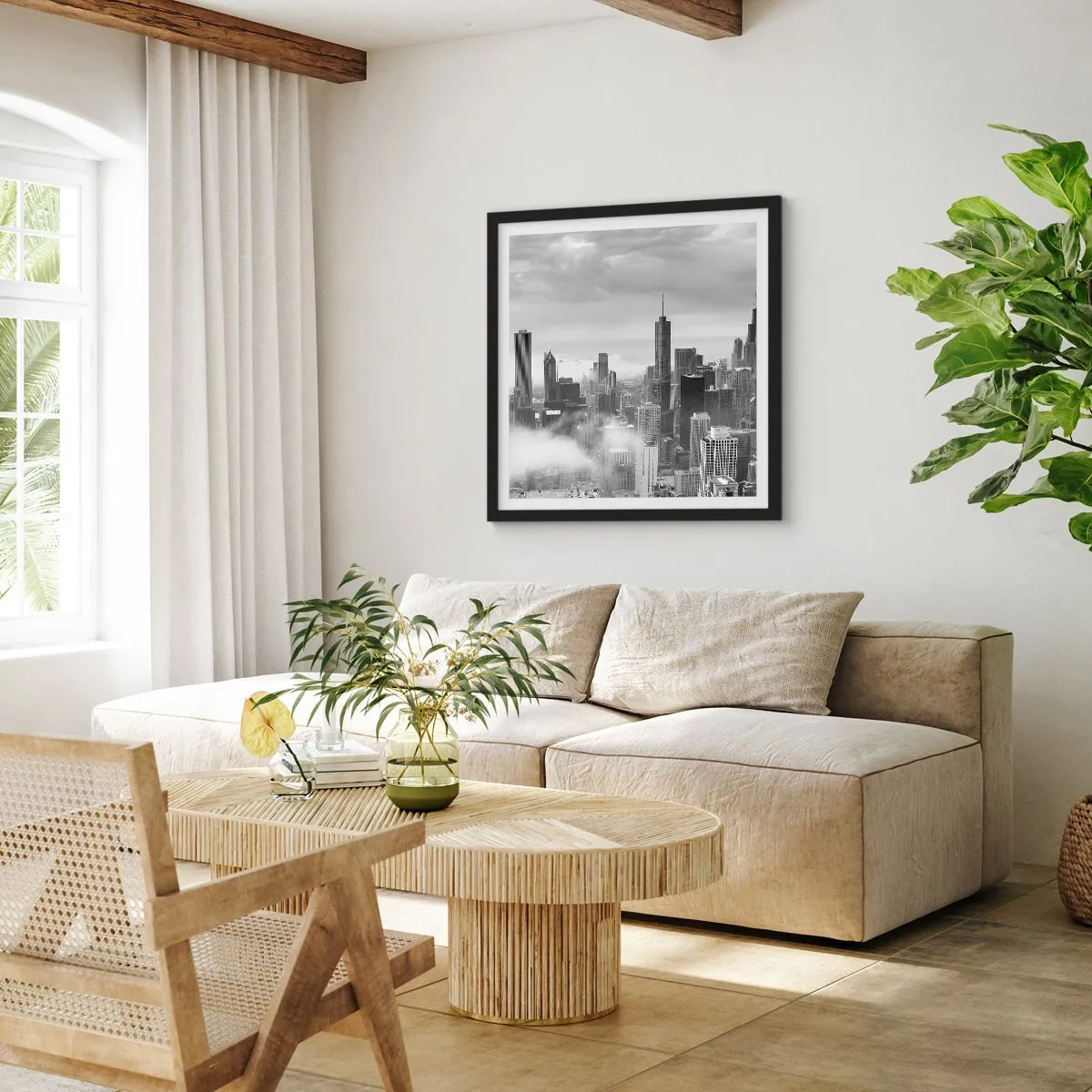 Affiche dans un cadre noir - Poster - Paysage américain - 40x40 cm