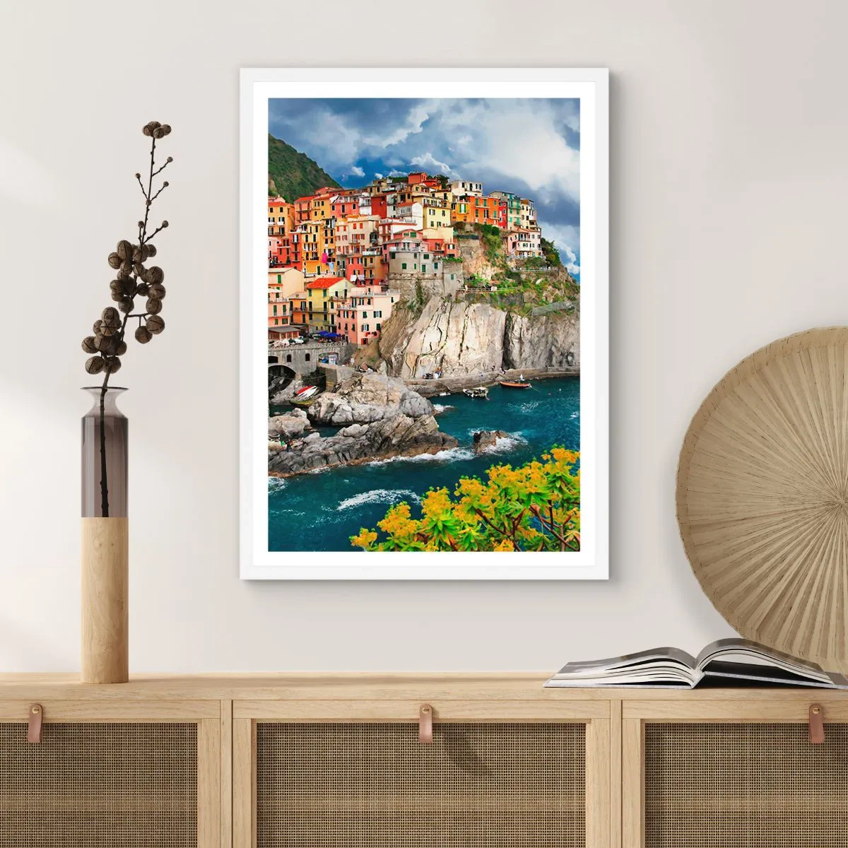 Affiche dans un cadre blanc - Poster - Un groupe embrassant les rochers - 30x40 cm