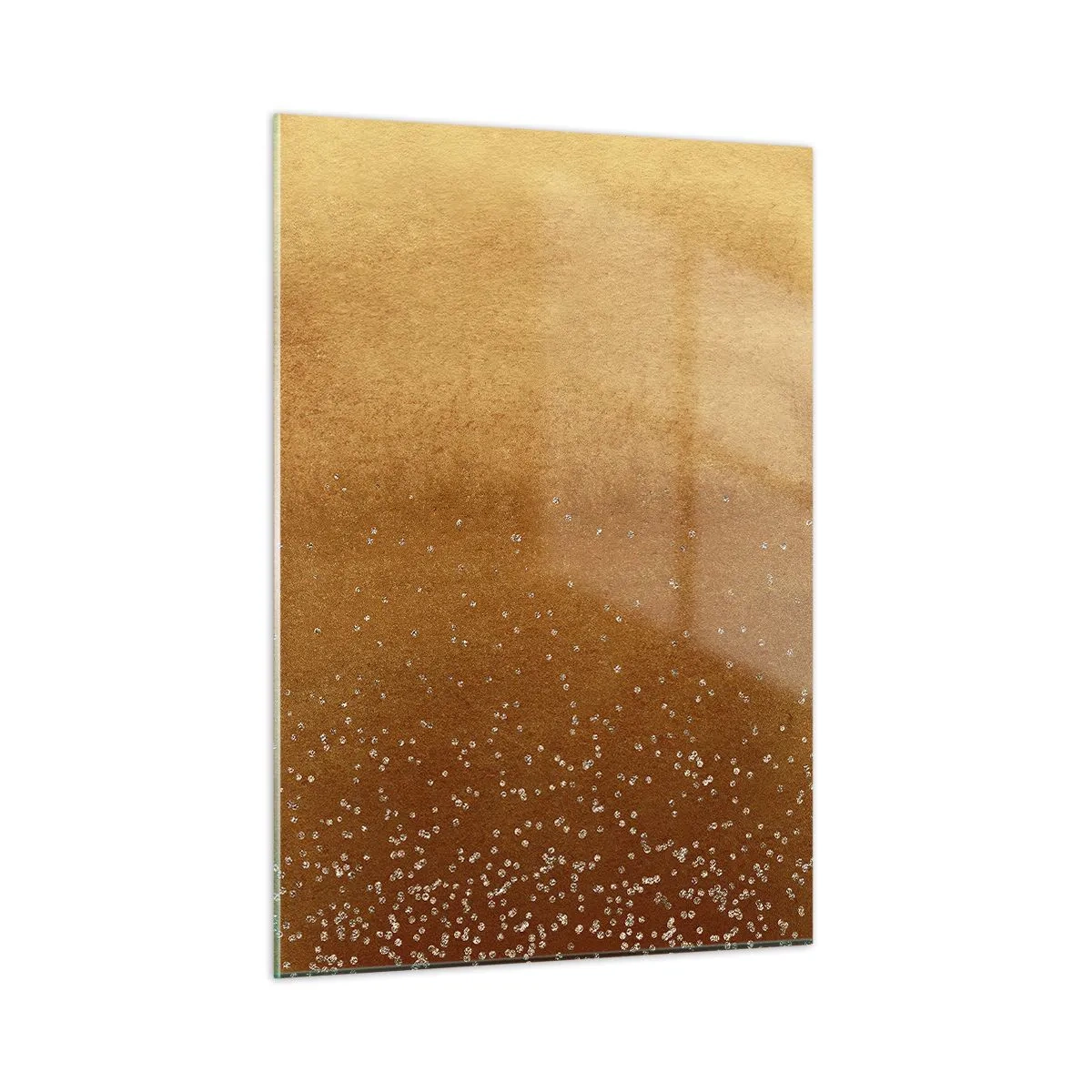 Impression sur verre - Image sur verre - Motif abstrait doré aux reflets fins - 50x70cm - Origine du monde - Décoration murale moderne pour le salon et la chambre ARTTOR