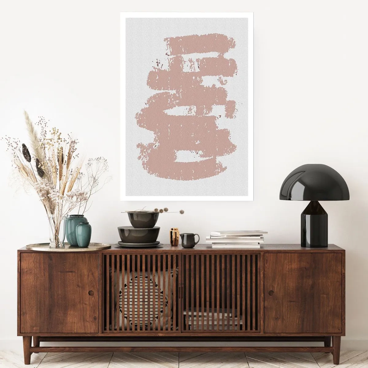Affiche - Poster - Abstraction en rose tendre - 70x100 cm