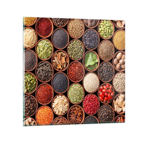 Impression sur verre - Image sur verre - Toutes les saveurs du monde - 50x50 cm