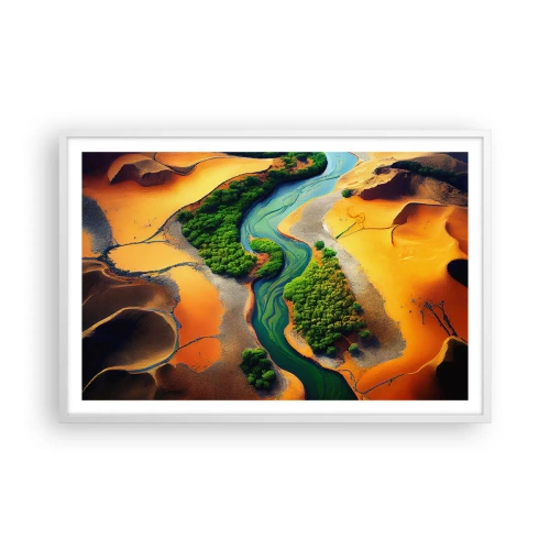 Affiche dans un cadre blanc - Poster - Rivière vivifiante - 91x61 cm