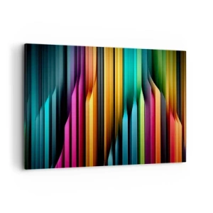 Impression sur toile - Image sur toile - Les lignes verticales colorées créent une abstraction dynamique. - 100x70cm - Un organe de lumière - Décoration murale moderne pour le salon et la chambre ARTTOR