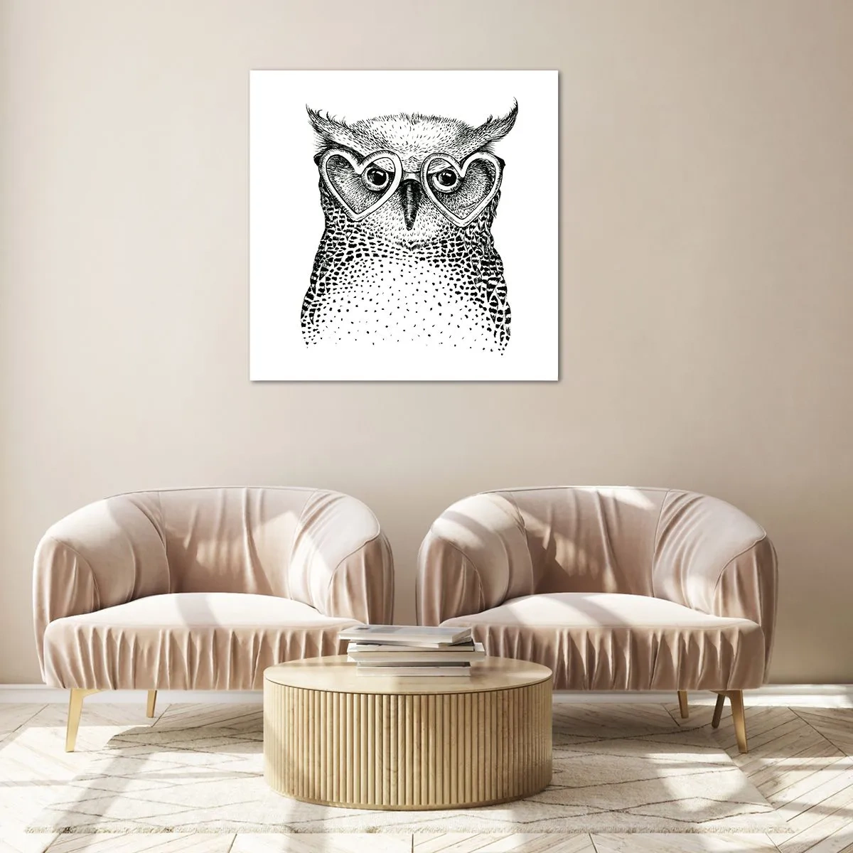 Impression sur verre - Image sur verre - Sagement et avec amour - 50x50 cm