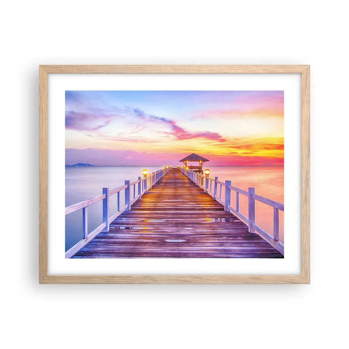 Affiche dans un chêne clair - Poster - Le silence lilas-doré du soir - 50x40 cm