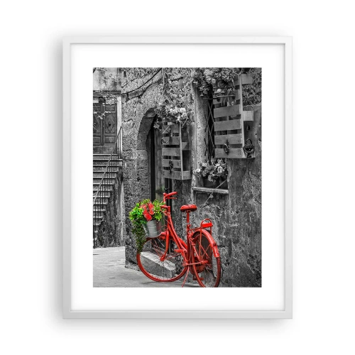 Affiche dans un cadre blanc - Poster - Ruelle toscane - 40x50 cm