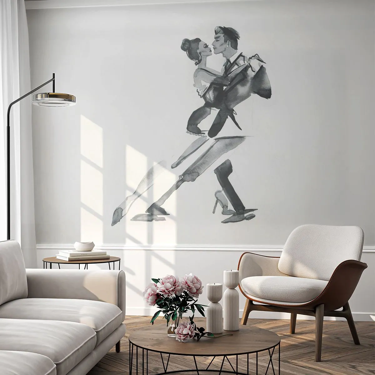 Papier Peint Autocollant Deluxe Sticker - En un battement - Tango, Danse, Danseur - 250x175 cm