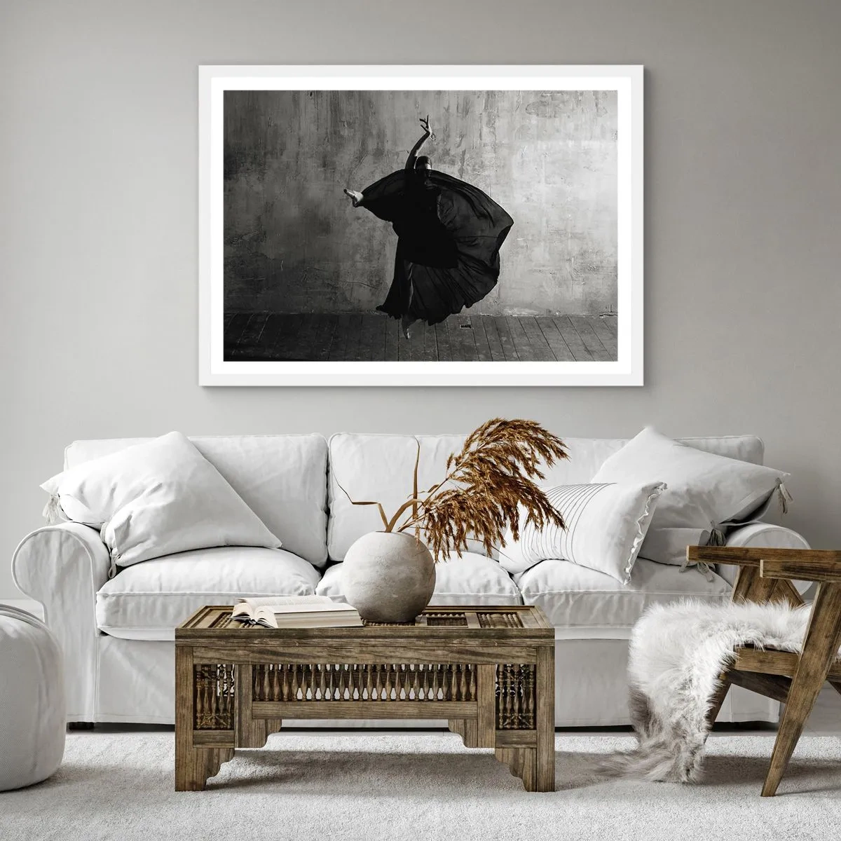 Affiche dans un cadre blanc - Poster - Pas plein de passion - 60x60 cm