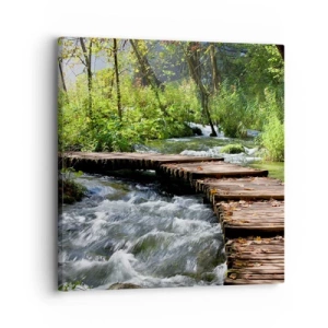 Impression sur toile - Image sur toile - Au-dessus de la cascade mousseuse - 30x30 cm