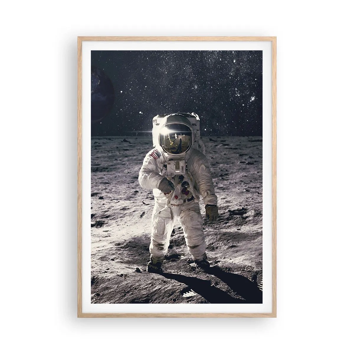 Affiche dans un chêne clair - Poster - Salutations de la lune - 70x100 cm