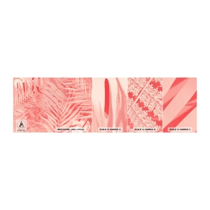 Échantillon De Papier Peint Standard Eco - Concept de rose - Abstraction, Feuille de palmier, Graphique - 100x30 cm