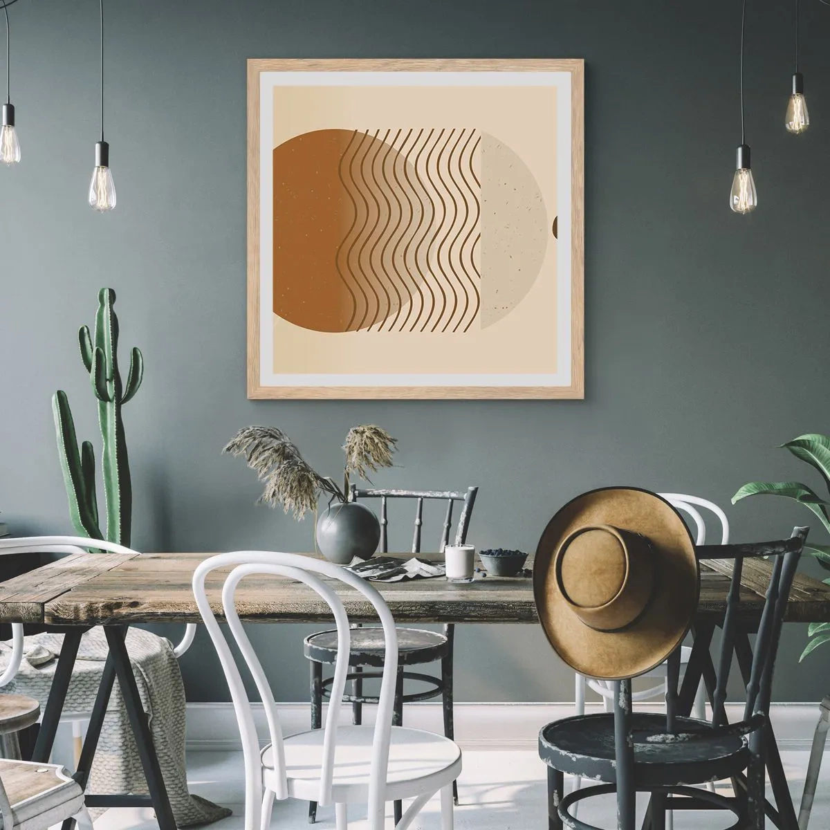 Affiche dans un chêne clair - Poster - Sur l'origine des figures géométriques - 60x60 cm