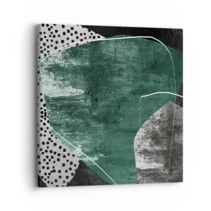 Impression sur toile - Image sur toile - Abstraction colorée avec feuille d'or - 40x40 cm