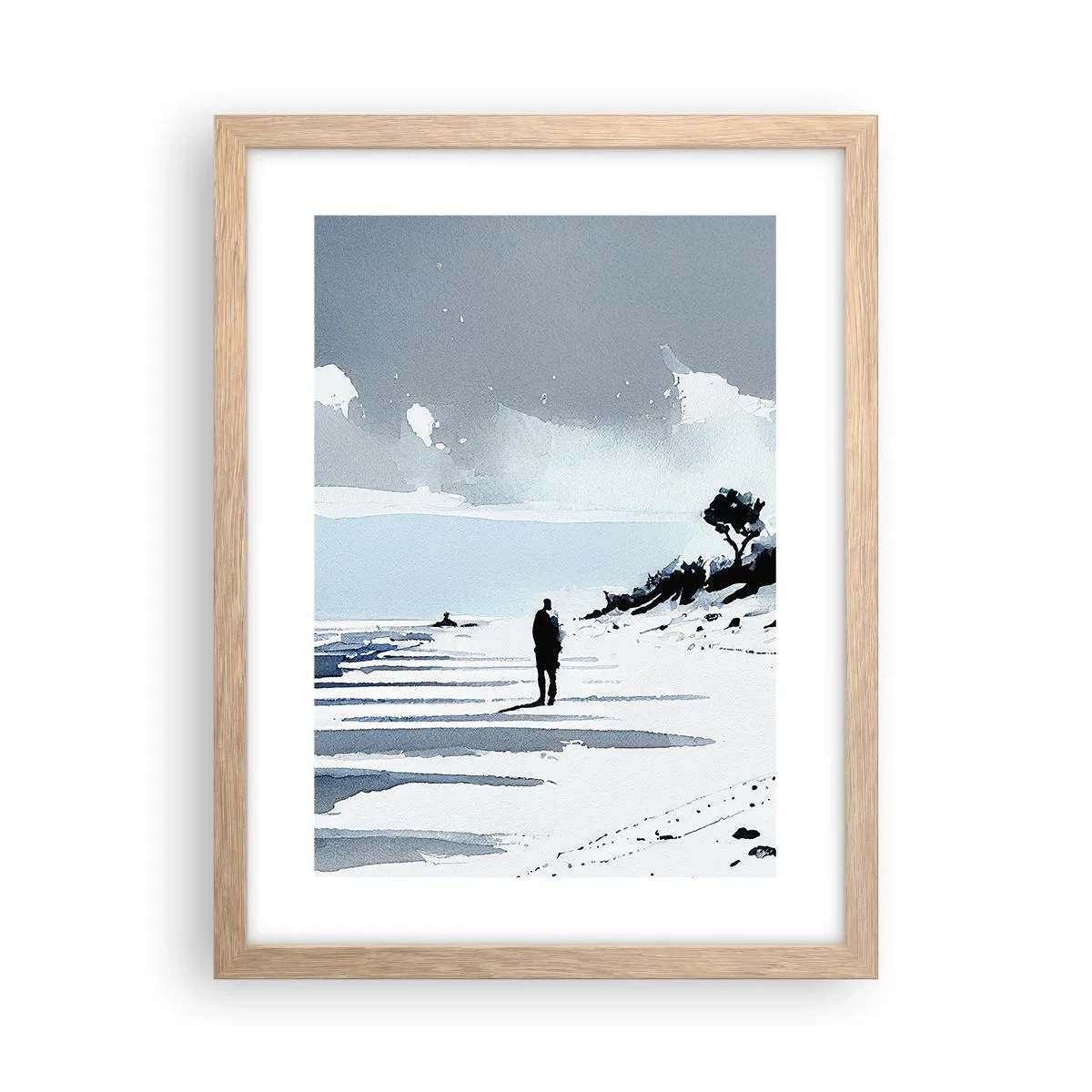 Affiche dans un chêne clair - Poster - Seul à seul - 30x40 cm