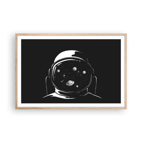 Affiche dans un chêne clair - Poster - Sympa la vue - 91x61 cm