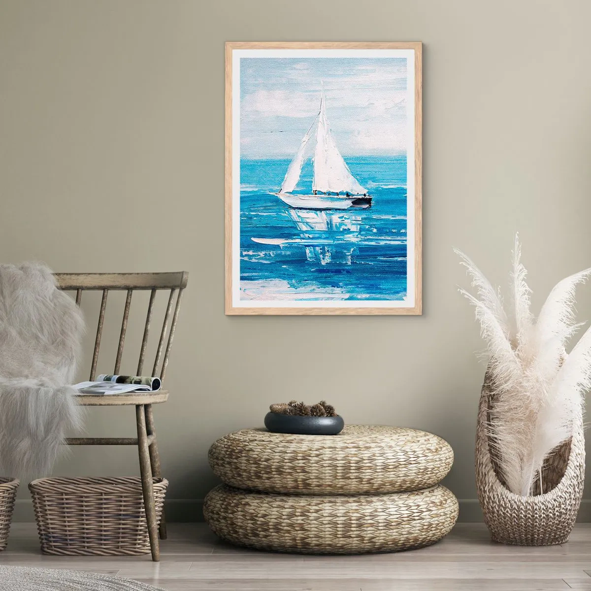 Affiche dans un chêne clair - Poster - Avec un ami à mes côtés - 50x70 cm