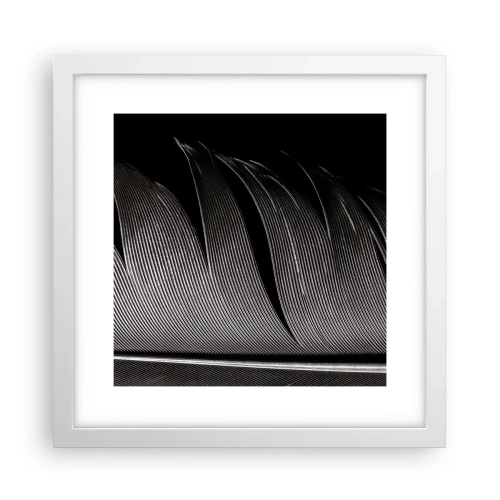 Affiche dans un cadre blanc - Poster - La plume – un design magnifique - 30x30 cm