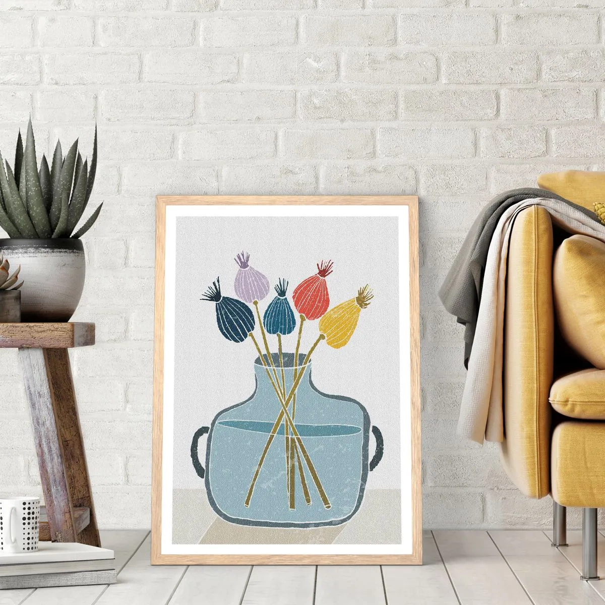 Affiche dans un chêne clair - Poster - Comme s'il avait semé des graines de pavot - 50x70 cm