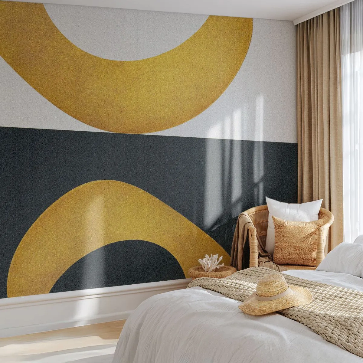 Papier Peint Photo Standard Eco - Avant tout : l’or - Abstraction, Formes, roues - 250x175 cm