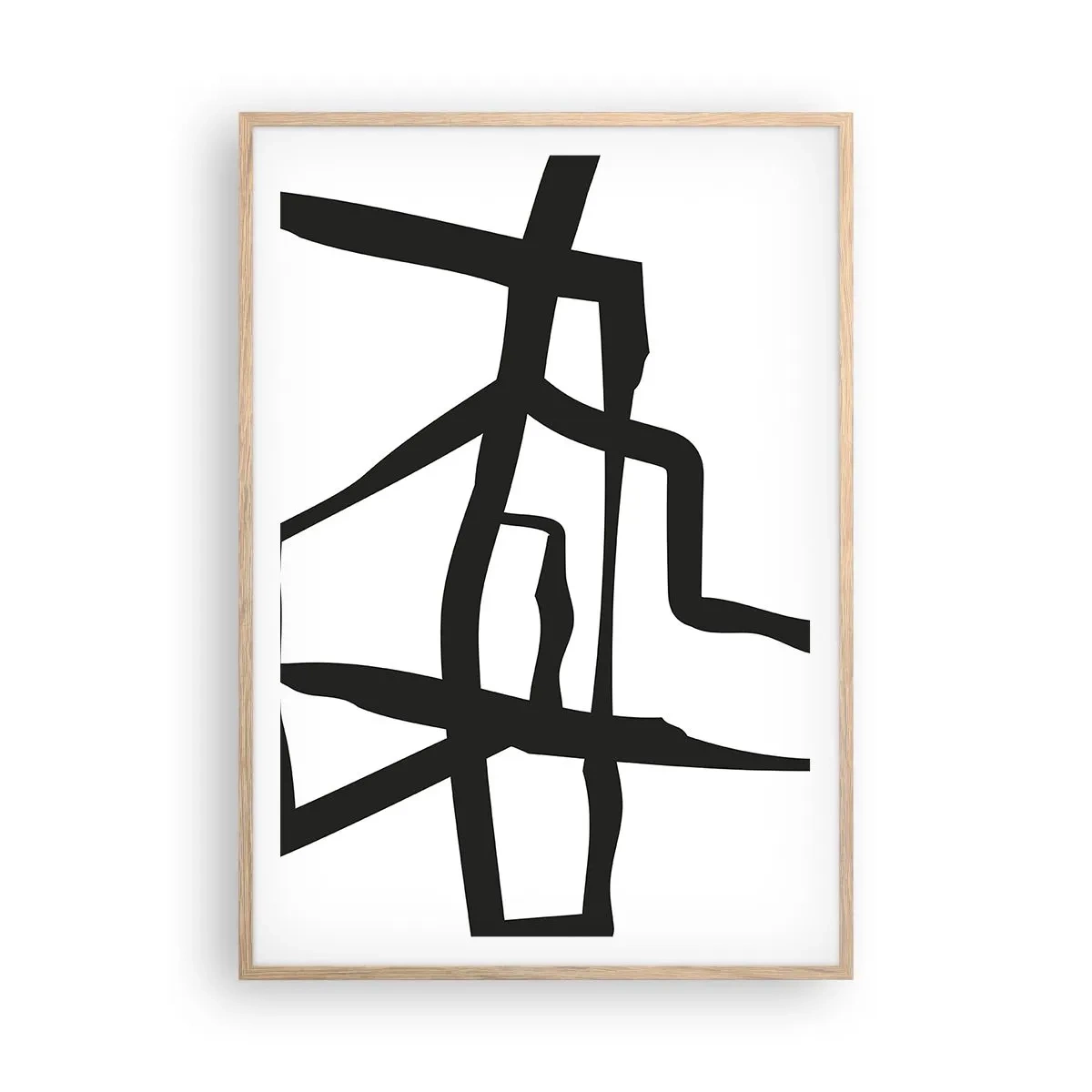 Affiche dans un chêne clair - Poster - Conception noir et blanc - 70x100 cm