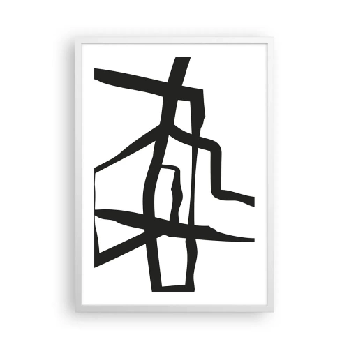 Affiche dans un cadre blanc - Poster - Conception noir et blanc - 50x70 cm