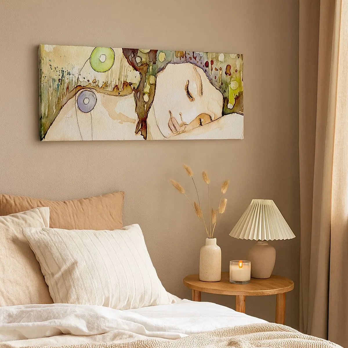 Impression sur toile - Image sur toile - Un rêve violet émeraude - 100x40 cm