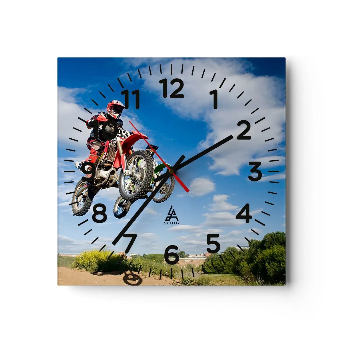 Horloge murale - Pendule murale - Saut en parachute - 40x40 cm