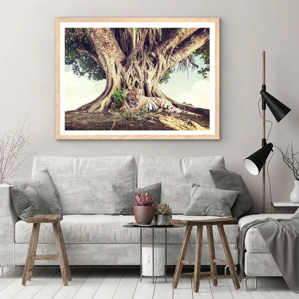 Affiche dans un chêne clair - Poster - Vue du Livre de la Genèse - 50x40 cm