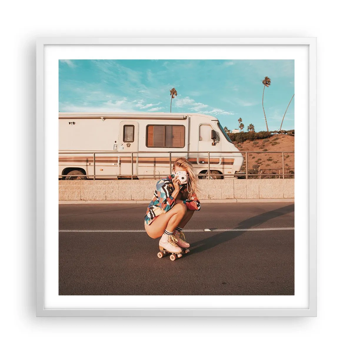 Affiche dans un cadre blanc - Poster - Souriez s'il-vous-plait! - 60x60 cm