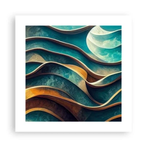 Affiche - Poster - Méandres de bleu - 40x40 cm