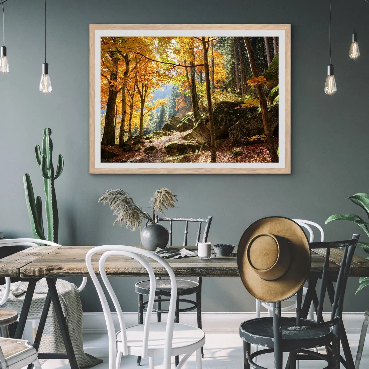 Affiche dans un chêne clair - Poster - Il est temps de se détendre - 40x30 cm